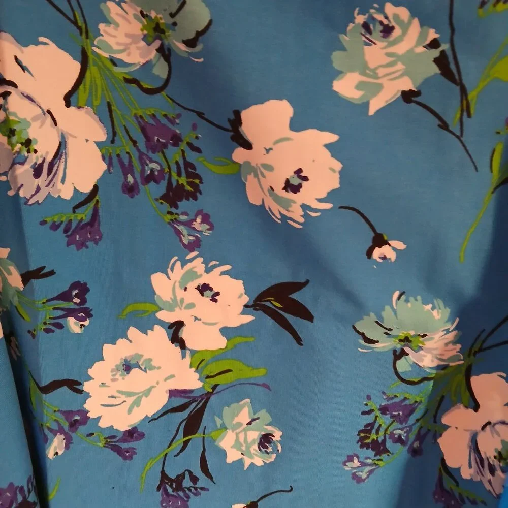 Isaac Mizrahi Live Women's Soho Floral Print Tank Top Blue SZ 5X - Picture 2 of 8